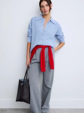 CENTRAL PARK WEST MILLIE OVERSIZED POLO SWEATER SIZE M MSRP $180